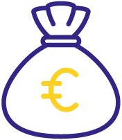 Icon eines Geldsäckchens mit €-Aufdruck steht symbolisch für Einsparmöglichkeiten durch Autoinnenraumreinigung vor Leasingrückgabe